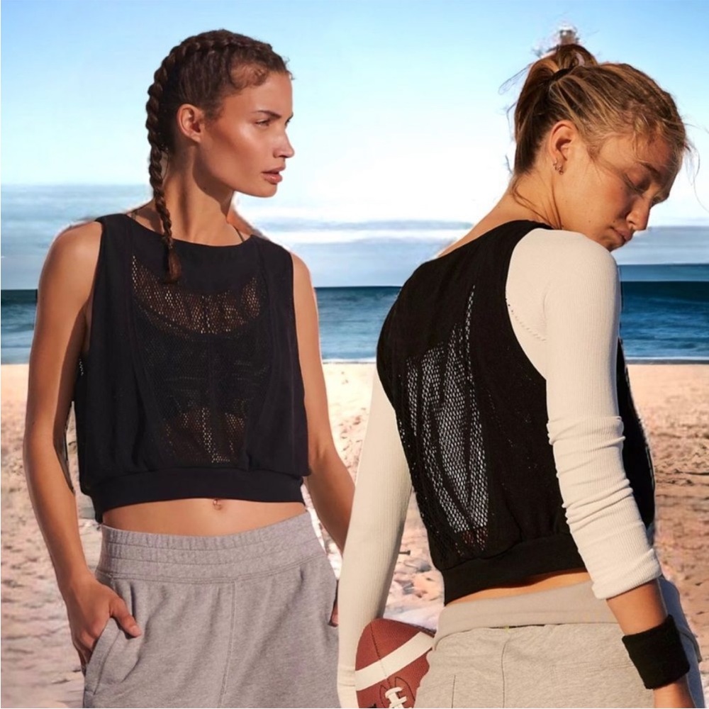 NWOT Free People Running Through My Mind Tank in Black MSRP $78 Size XS